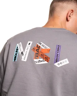 BLUZA BEZ KAPTURA STICKERS GREY