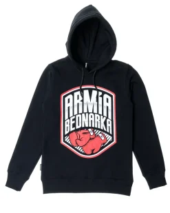 BLUZA Z KAPTUREM ARMIA BEDNARKA BLACK
