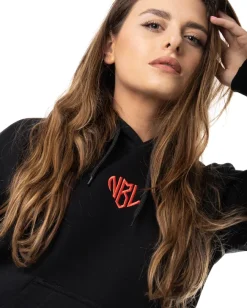BLUZA Z KAPTUREM DAMSKA HEART BLACK