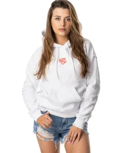 BLUZA Z KAPTUREM DAMSKA HEART WHITE