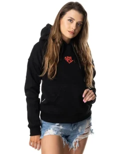 BLUZA Z KAPTUREM DAMSKA HEART BLACK