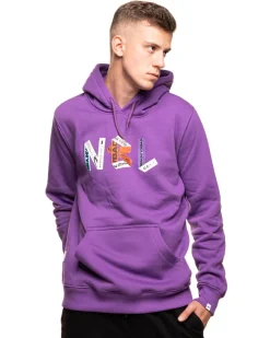 BLUZA Z KAPTUREM STICKERS VIOLET