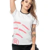 NBL X BLIND WEAR T-SHIRT DAMSKI WIFI WHITE-RASPBERRY