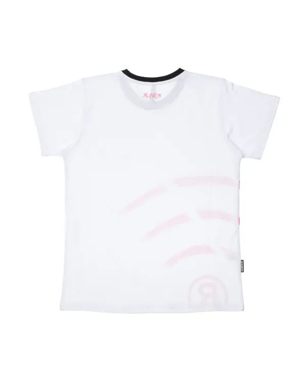 NBL X BLIND WEAR T-SHIRT DAMSKI WIFI WHITE-RASPBERRY