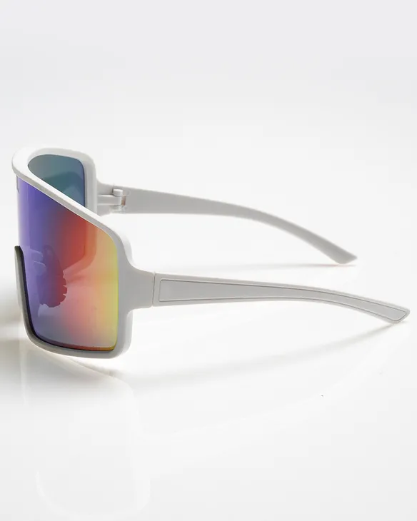 OKULARY BOLD WHITE RUBBER GREEN MIRROR 01-86