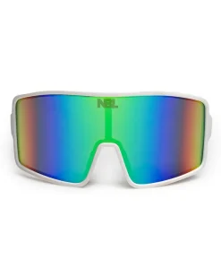 OKULARY BOLD WHITE RUBBER GREEN MIRROR 01-86