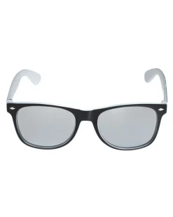 OKULARY CLASSIC INSIDE BLACK/WHITE MAT SILVER MIRROR 00-627