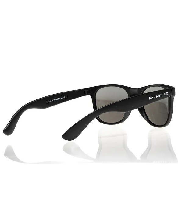 OKULARY CLASSIC POLARIZED BLACK MAT SILVER MIRROR 01-144