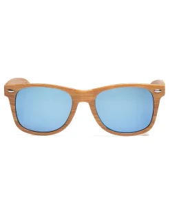 OKULARY CLASSIC WOOD BROWN MAT BLUE MIRROR 01-39