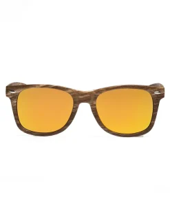 OKULARY CLASSIC WOOD BROWN MAT YELLOW MIRROR 01-42