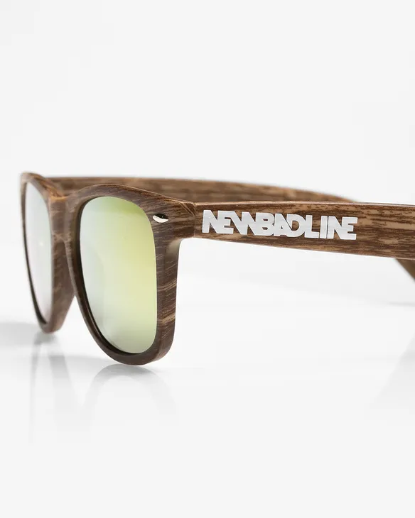 OKULARY CLASSIC WOOD BROWN MAT YELLOW MIRROR 01-42