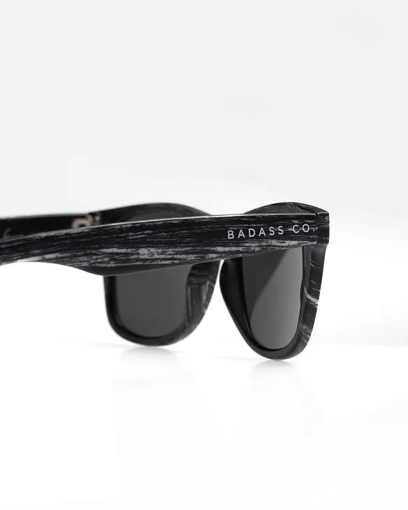 OKULARY CLASSIC WOOD II BLACK / WHITE MAT BLACK 01-45
