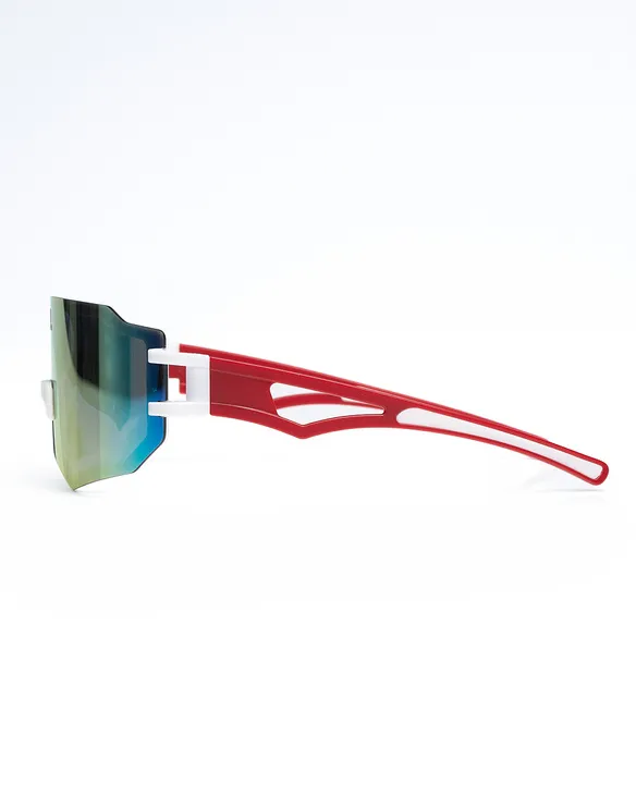 OKULARY DUSK WHITE / RED MAT RED MIRROR 01-107