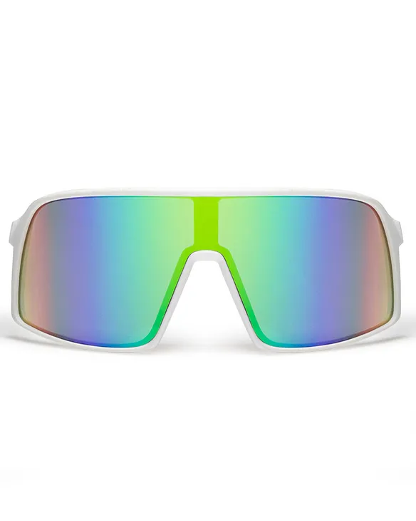 OKULARY GLIDE WHITE MAT GREEN MIRROR 01-98