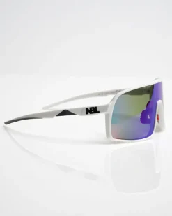 OKULARY GLIDE WHITE MAT GREEN MIRROR 01-98