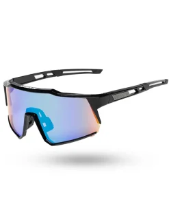OKULARY GRIP BLACK FLASH GREEN MIRROR 01-112