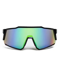OKULARY GRIP BLACK FLASH GREEN MIRROR 01-112