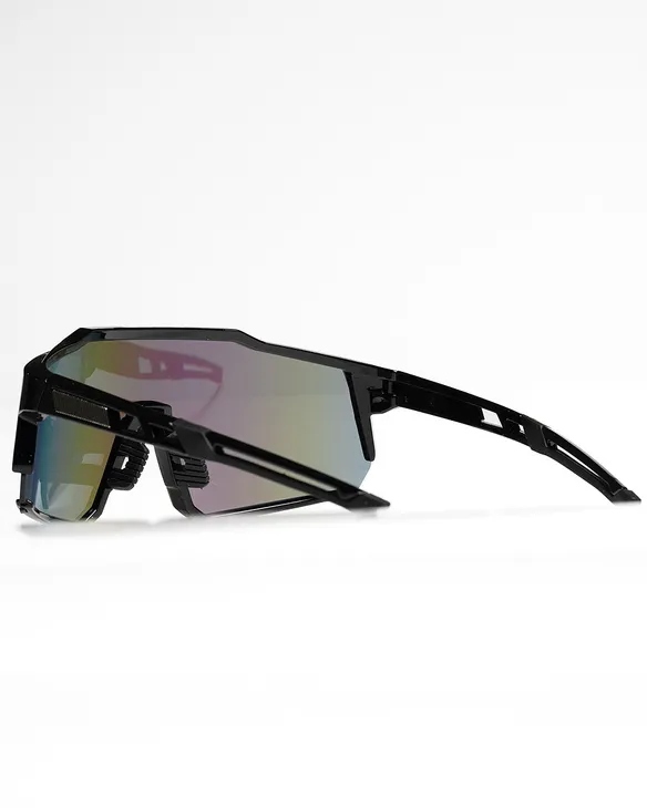 OKULARY GRIP BLACK FLASH GREEN MIRROR 01-112