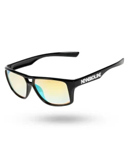 OKULARY HOLLOW BLACK FLASH YELLOW MIRROR 00-614