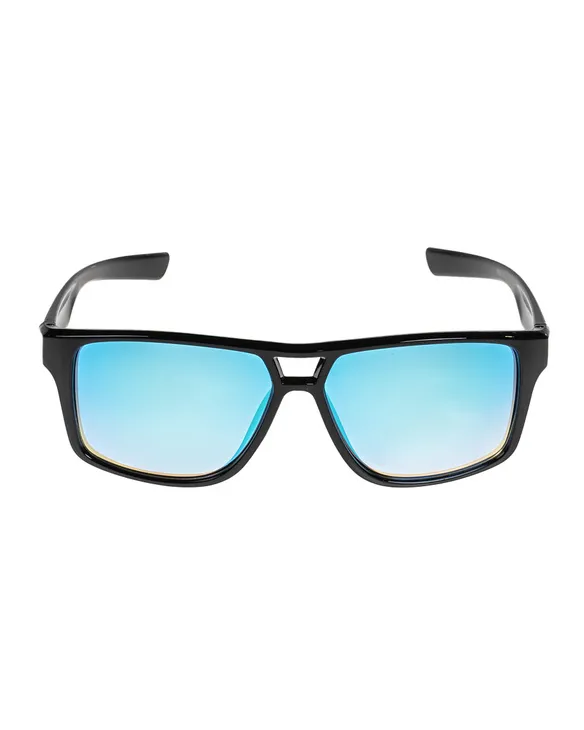 OKULARY HOLLOW BLACK FLASH BLUE MIRROR 00-615