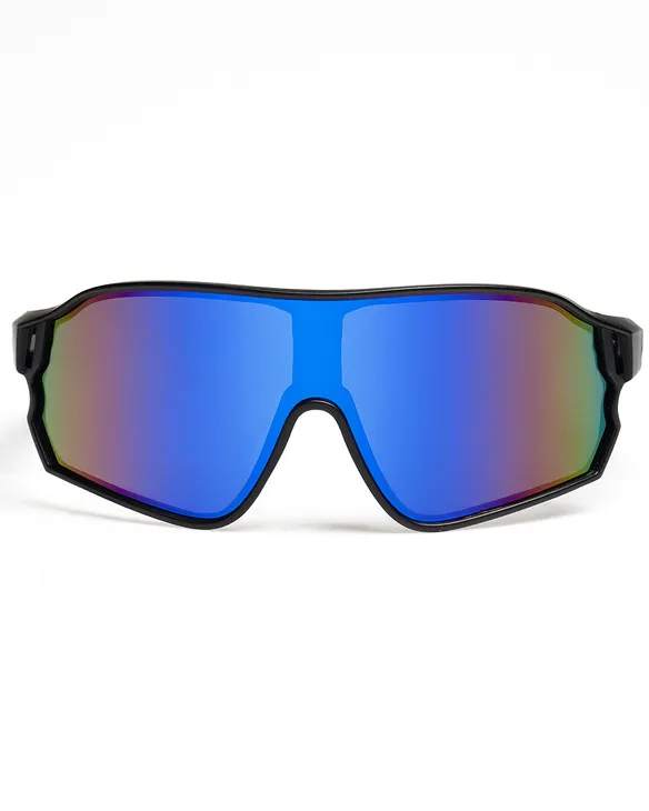 OKULARY HUSH BLACK MAT BLUE MIRROR 01-96