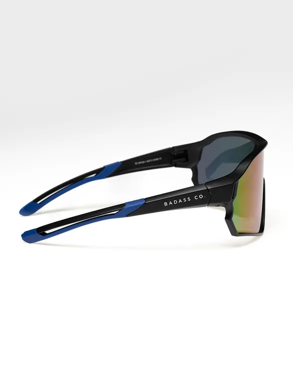 OKULARY HUSH BLACK MAT BLUE MIRROR 01-96