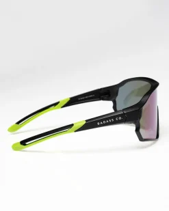 OKULARY HUSH BLACK MAT GREEN MIRROR 01-95