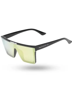 OKULARY ONE GLASS BLACK FLASH YELLOW MIRROR 01-80