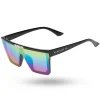 OKULARY ONE GLASS BLACK FLASH RAINBOW MIRROR 01-81