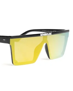 OKULARY ONE GLASS BLACK FLASH YELLOW MIRROR 01-80