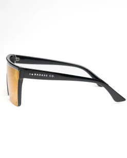 OKULARY ONE GLASS BLACK FLASH GREEN MIRROR 01-77