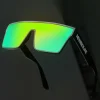 OKULARY ONE GLASS MODER BLACK MAT GREEN MIRROR 01-50