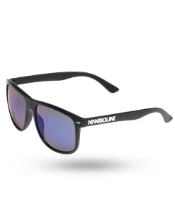 OKULARY OWAL BLACK MAT BLUE MIRROR 01-26