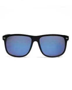 OKULARY OWAL BLACK MAT BLUE MIRROR 01-26