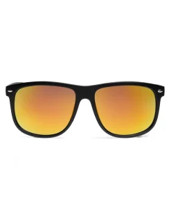 OKULARY OWAL BLACK MAT ORANGE MIRROR 01-25