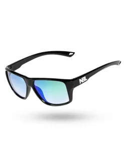 OKULARY SLEEK BLACK FLASH GREEN MIRROR 00-598