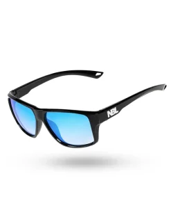 OKULARY SLEEK BLACK FLASH BLUE MIRROR 00-596