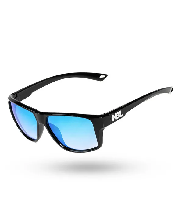 OKULARY SLEEK BLACK FLASH BLUE MIRROR 00-596