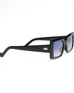 OKULARY SMALL NARROW BLACK FLASH NAVY 01-65