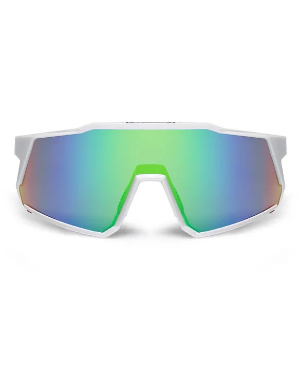 OKULARY SNOW WHITE FLASH GREEN MIRROR 01-83