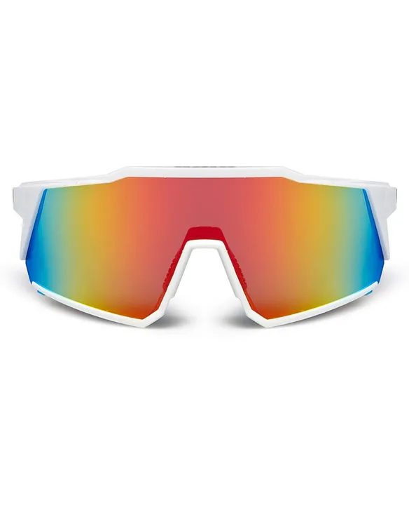 OKULARY SNOW WHITE FLASH RED MIRROR 01-82
