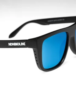 OKULARY STEEZ POLARIZED BLACK MAT BLUE MIRROR 01-128