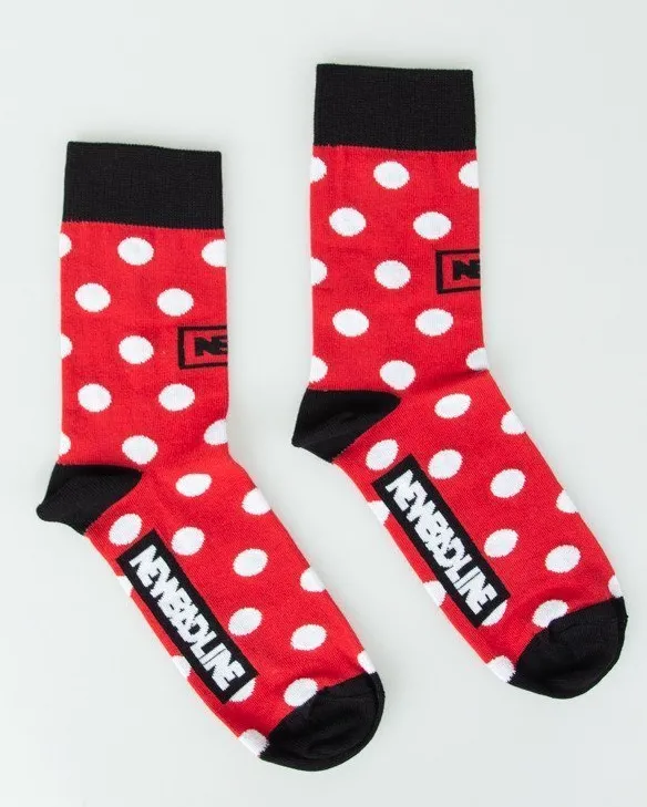 SKARPETKI DŁUGIE DOTS RED