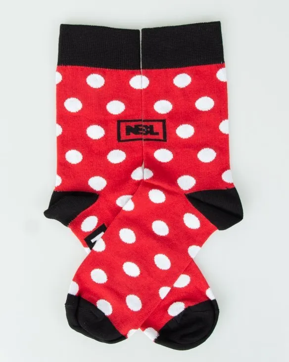 SKARPETKI DŁUGIE DOTS RED