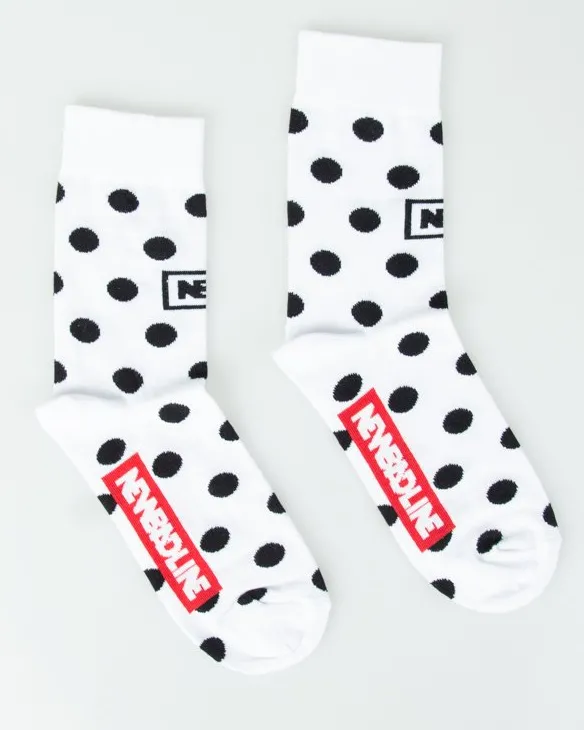 SKARPETKI DŁUGIE DOTS WHITE