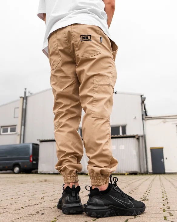 Spodnie Materiałowe Jogger New Bad Line Cargo Ripstop Beige