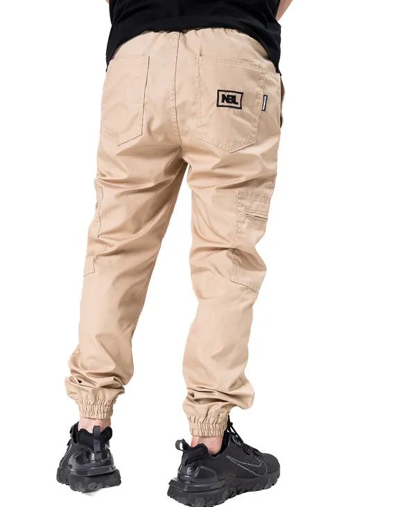 Spodnie Materiałowe Jogger New Bad Line Cargo Ripstop Beige
